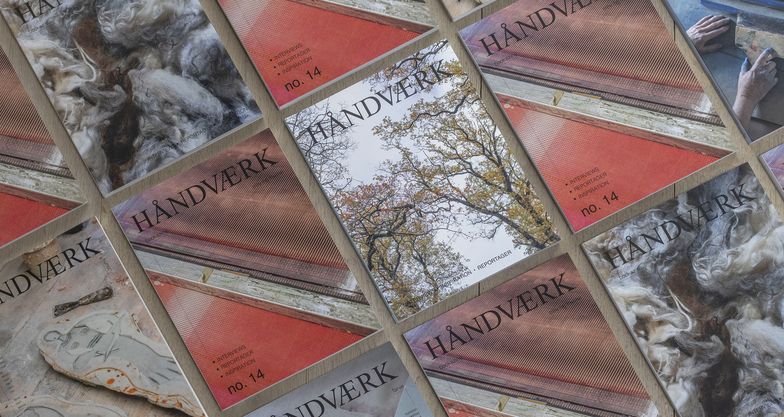 In HÅNDVÆRK bookazine no. 14, you will meet — in a series of double portraits — masters and apprentices. People with knowledge, skills and passion – craft makers and artisans who are carriers of culture. You will also be introduced to a wide range of masterworks and the masters behind them.